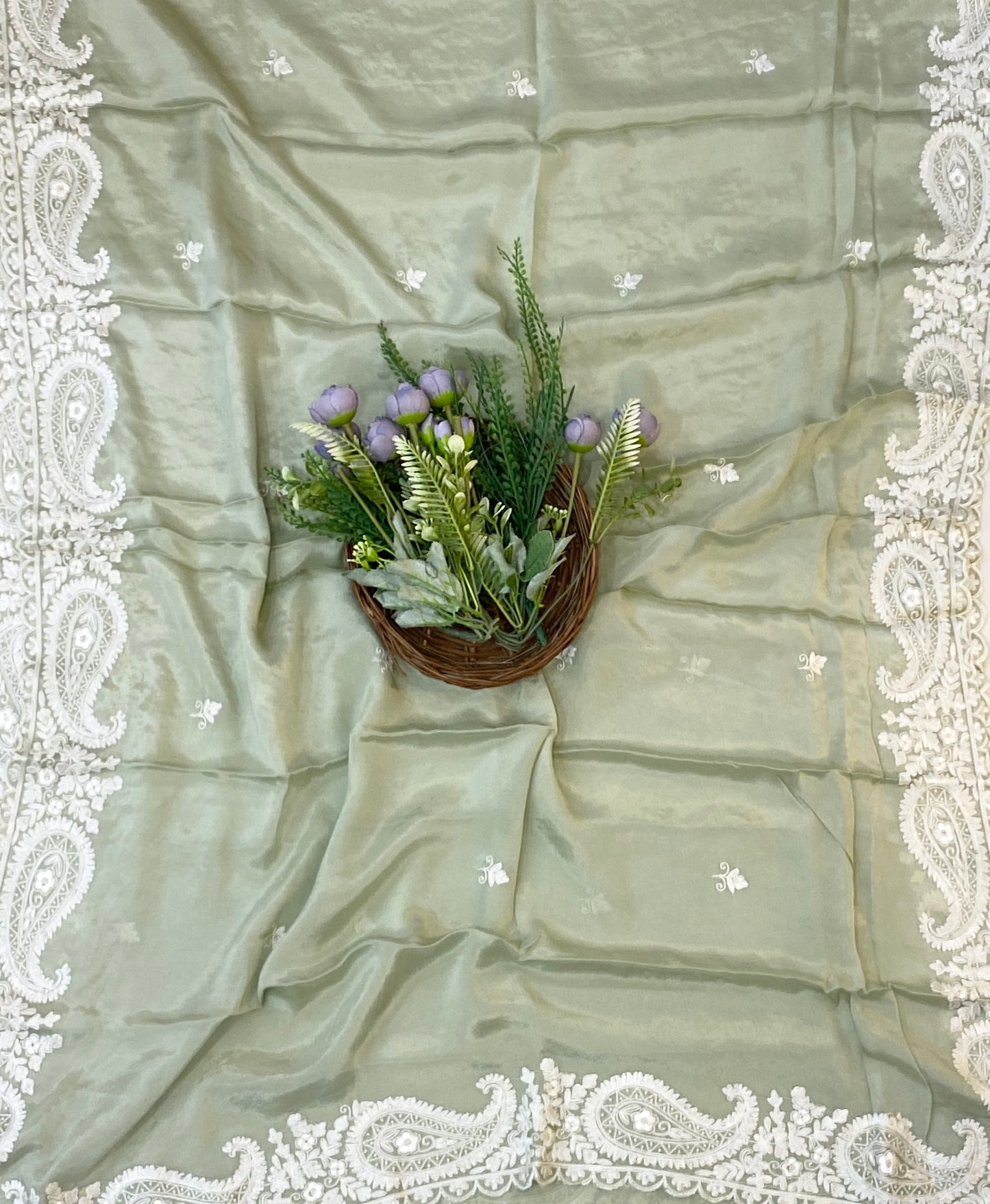 879C Crepe Light Green Suit Fabric/ CKC Partywear Collection