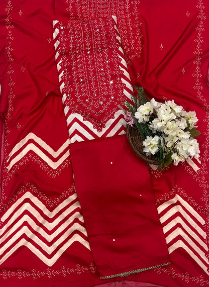 899 Cotton Red Suit Fabric / CKC Cotton Bazaar