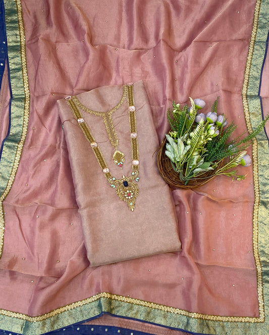 855C Shimmer Dusty Pink Suit Fabric/ CKC Partywear Collection