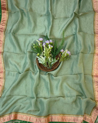 856C Shimmer Dusty Sea Green Suit Fabric/ CKC Partywear Collection