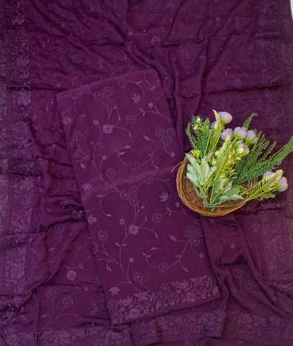 886C Crepe Dark Wine Suit Fabric/ CKC Partywear Collection