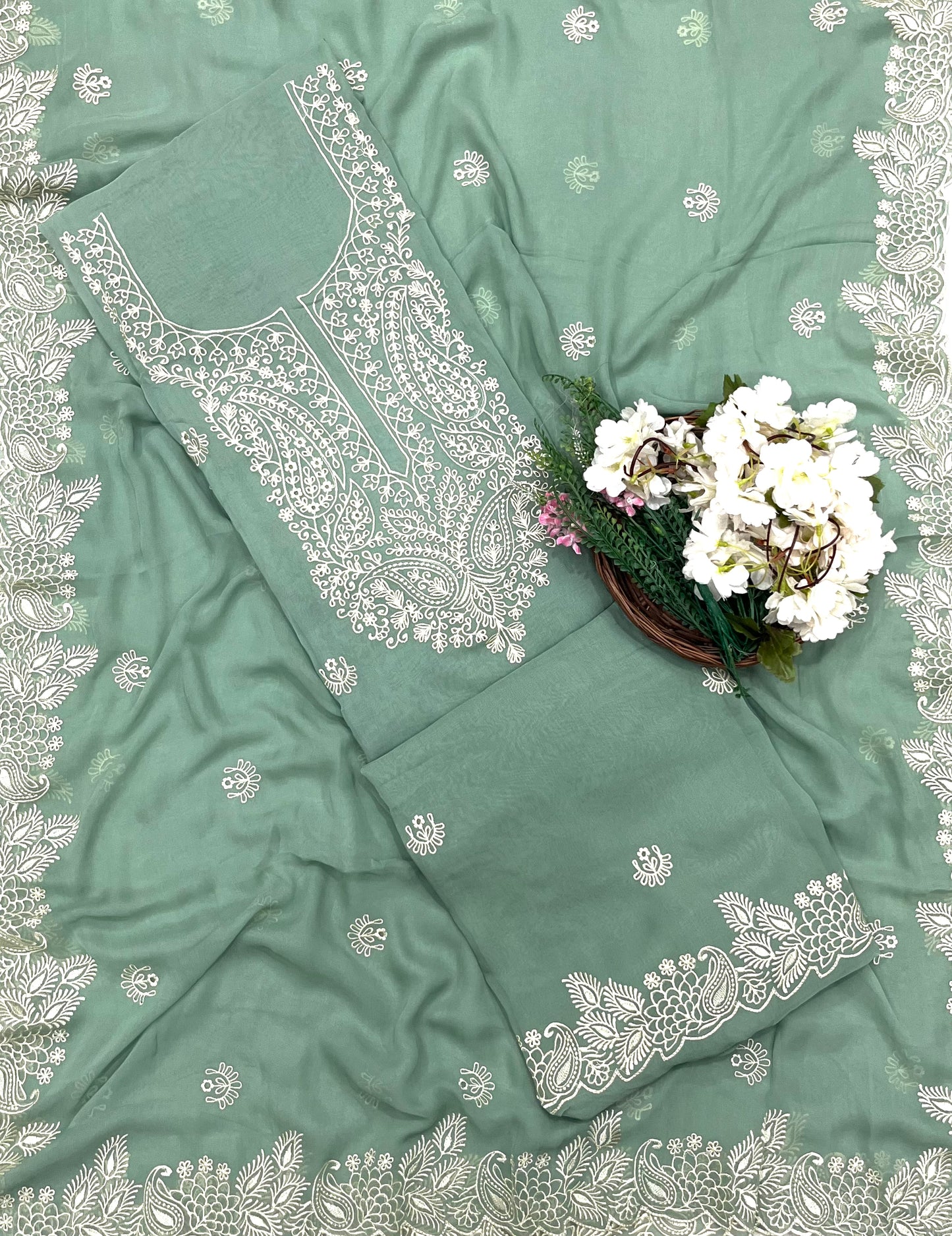 959 Georgette Light Sea Green Suit Fabric / CKC Georgette Suits