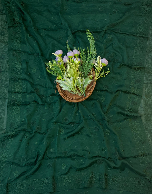 887C Crepe Dark Green Suit Fabric/ CKC Partywear Collection