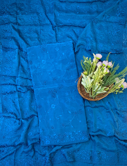 884C Crepe Dark Blue Suit Fabric/ CKC Partywear Collection
