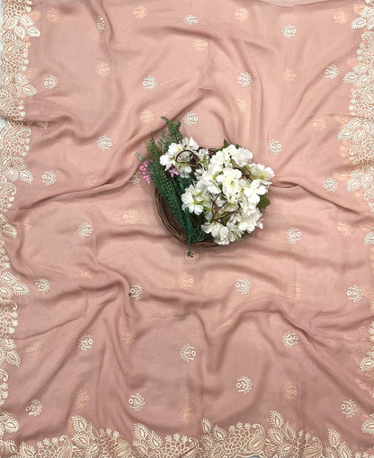 958 Georgette Light Peach Suit Fabric / CKC Georgette Suits