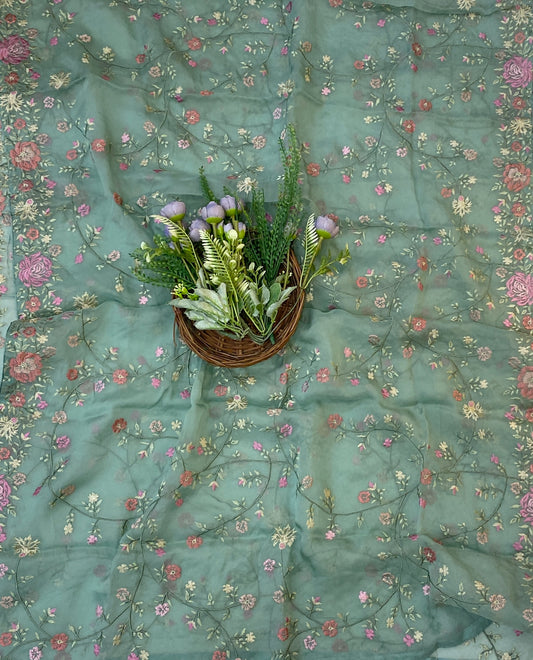 881C Organza Sea Green Suit Fabric/ CKC Partywear Collection