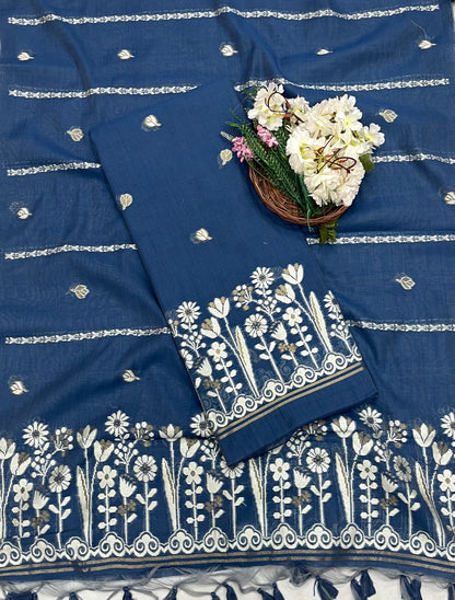 जामदानी ग्रीन सूट फैब्रिक / कॉटन बाज़ार पीटी 2