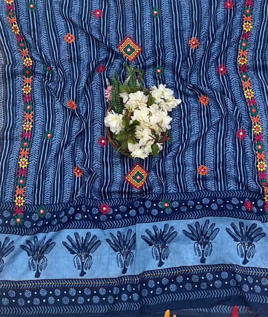 Ckc 985 Cotton Blue Suit Fabric / CKC Cotton Bazaar