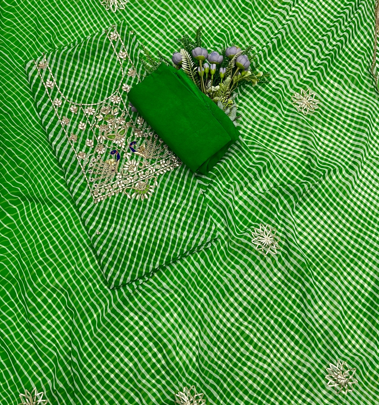 991B Georgette Green Suit Fabric / CKC Georgette Suits