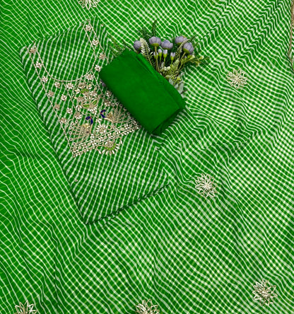 991B Georgette Green Suit Fabric / CKC Georgette Suits