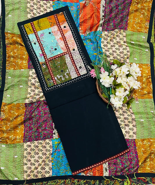 71A Cotton Black  Suit Fabric / CKC Cotton Bazaar