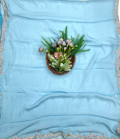 20C Crepe Powder Blue Suit Fabric / CKC Partywear Collection