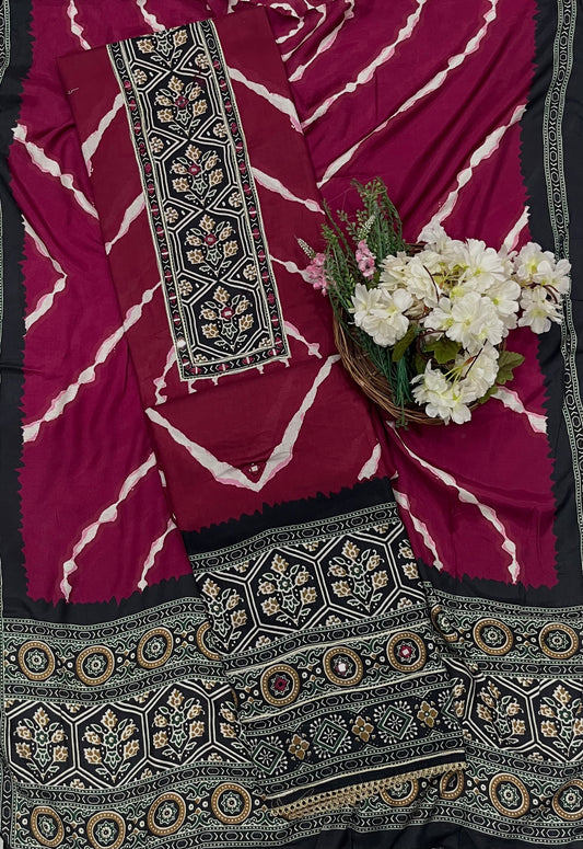 CKC 908 Cotton Dark Maroon Suit Fabric / CKC Cotton Bazaar