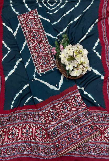 CKC 909 Cotton Peacock Blue Suit Fabric / CKC Cotton Bazaar