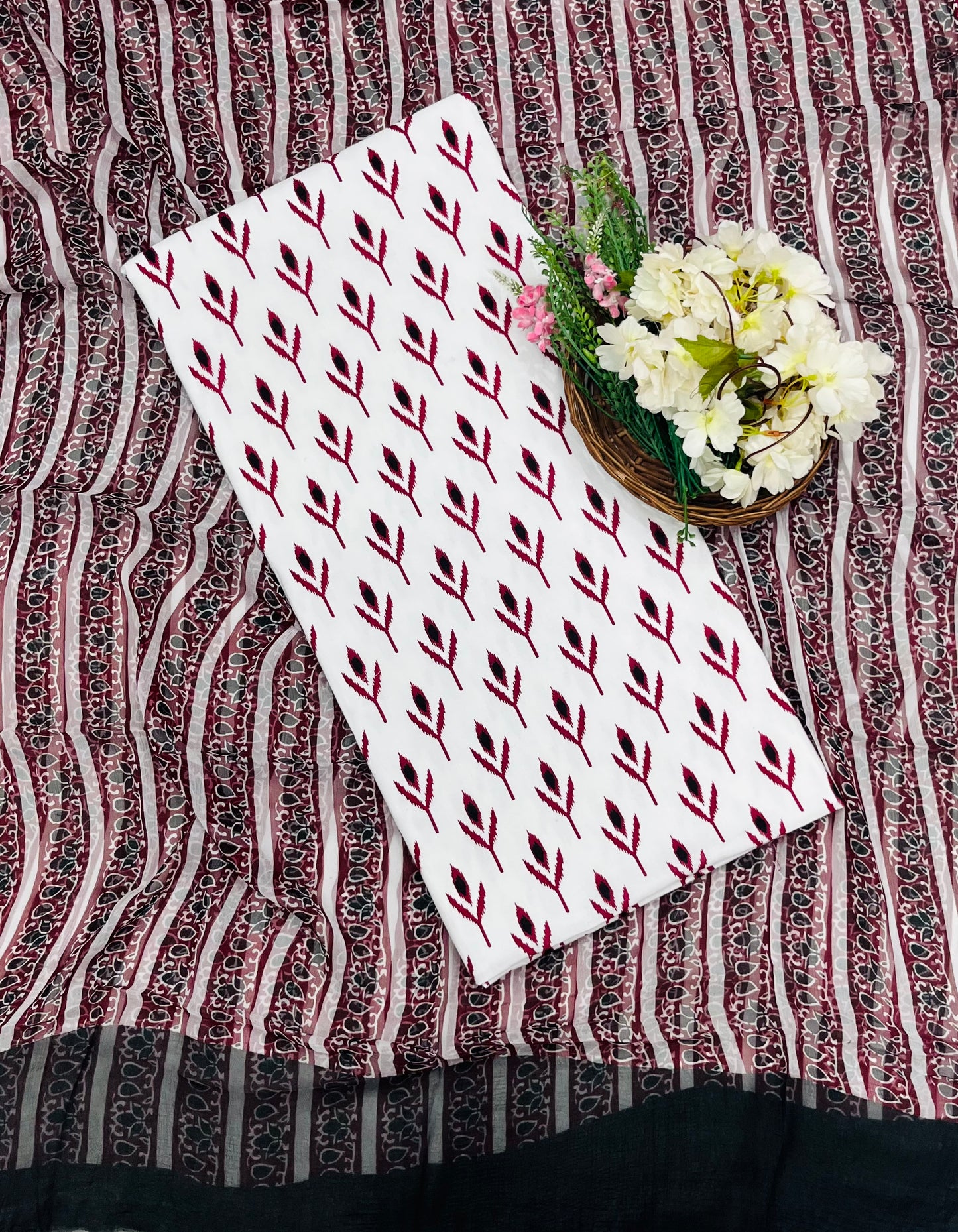 Ckc 948 Cotton White Suit Fabric / CKC Cotton Bazaar
