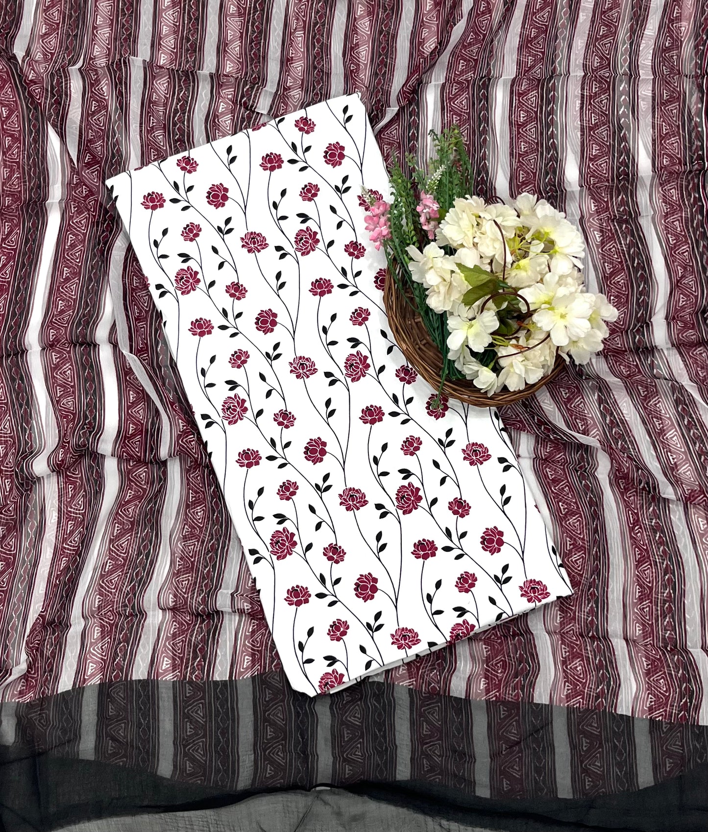 Ckc 950 Cotton White Suit Fabric / CKC Cotton Bazaar