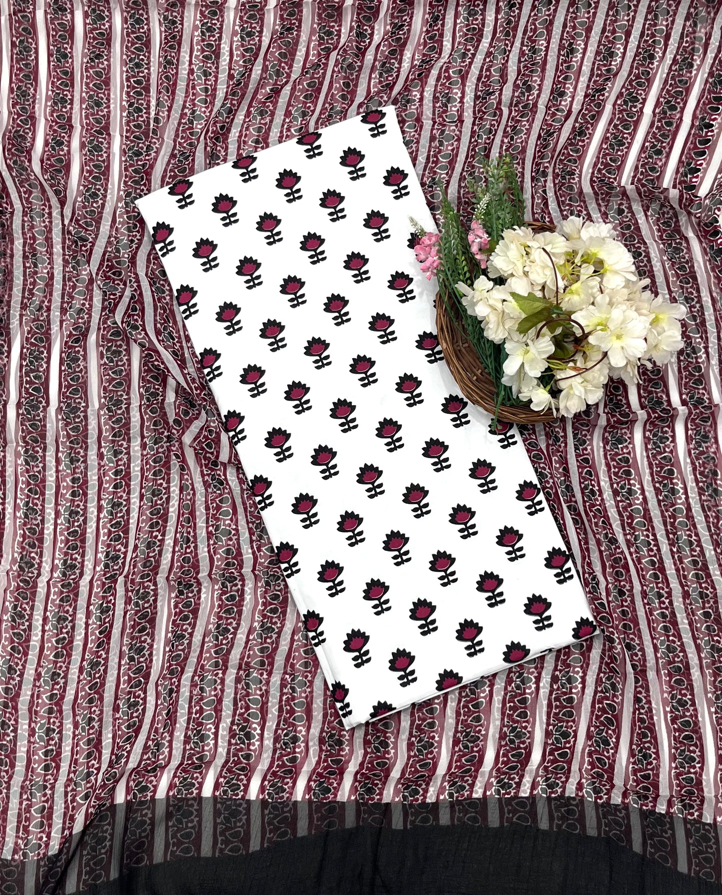 Ckc 949 Cotton White Suit Fabric / CKC Cotton Bazaar