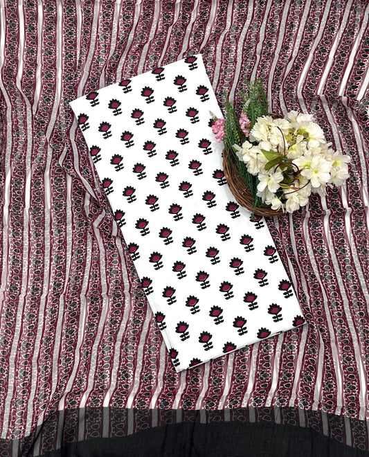 Ckc 949 Cotton White Suit Fabric / CKC Cotton Bazaar