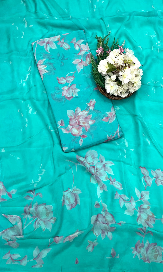 964 Georgette Sea Green Suit Fabric / CKC Georgette Suits