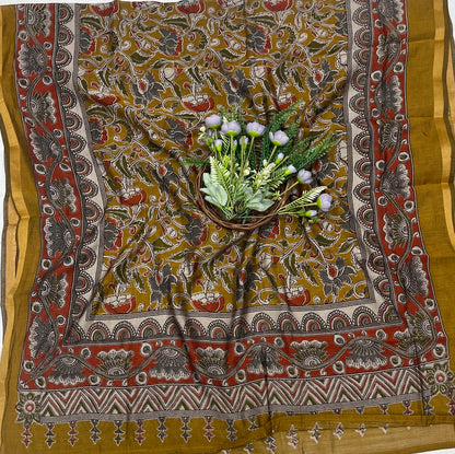 44C Maheshwari Beige With Yellow Suit Fabric / CKC Maheshwari Suits