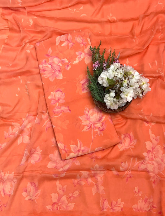 962 Georgette Orange Suit Fabric / CKC Georgette Suits