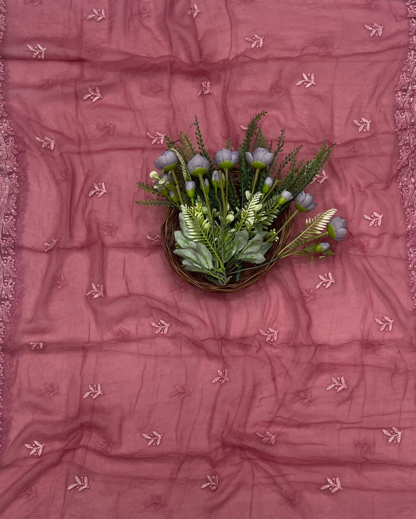 58C Lakhnavi Georgette Dark Gajri Pink Suit Fabric/ CKC Lakhnavi Suits