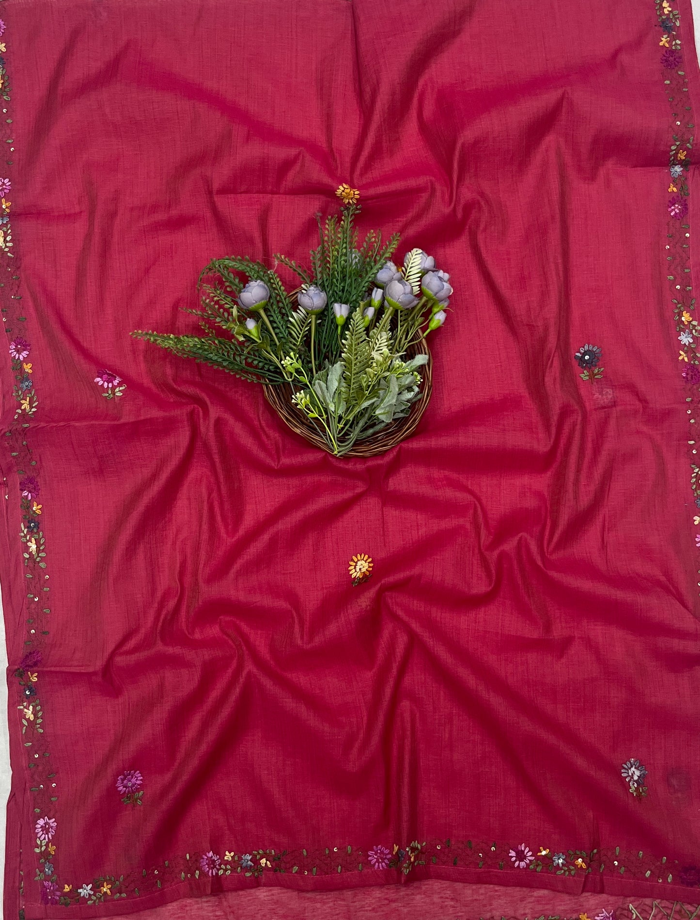 78C Pure Mul Cotton Dark Pink Suit Fabric / CKC Mul Cotton