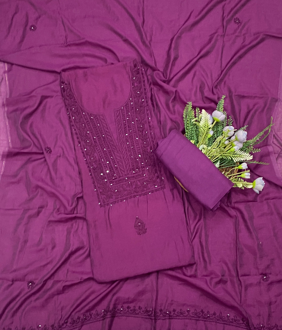 940C Mul Cotton Purple Suit Fabric / CKC Mul Cotton