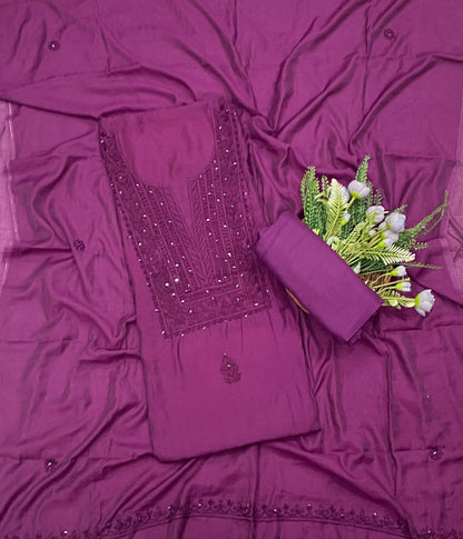 940C Mul Cotton Purple Suit Fabric / CKC Mul Cotton