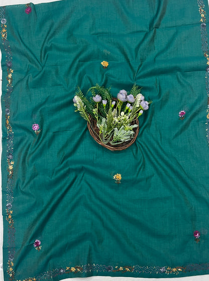 76C Pure Mul Cotton Dark Sea Green Suit Fabric / CKC Mul Cotton