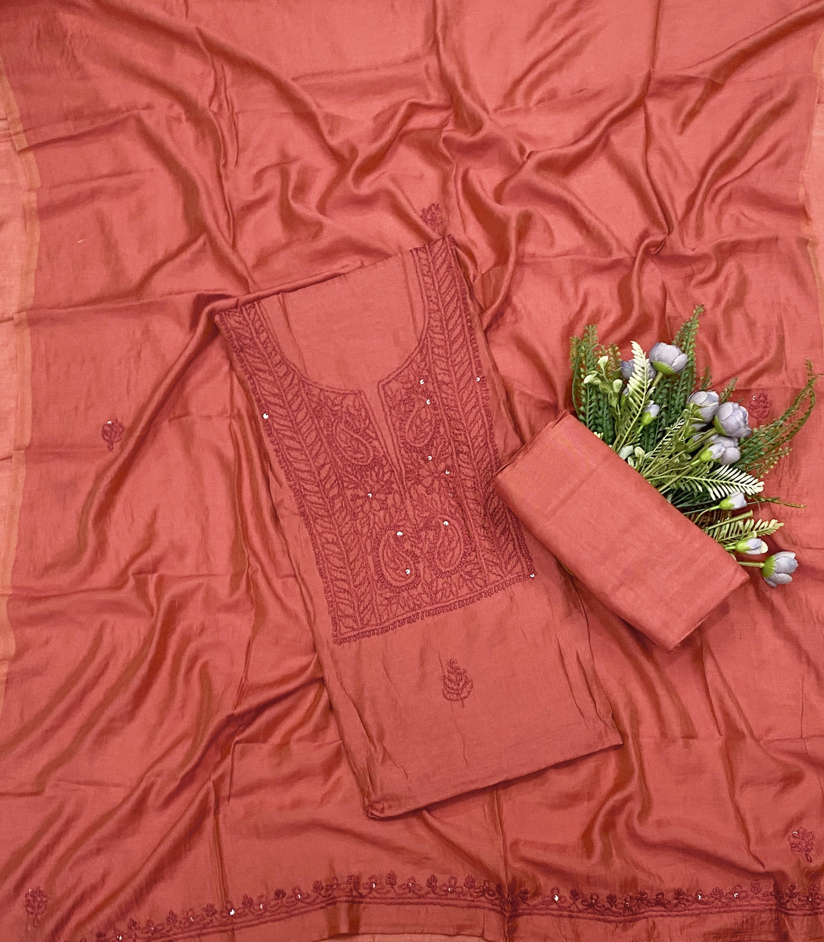 942C Mul Cotton Light Peach Suit Fabric / CKC Mul Cotton