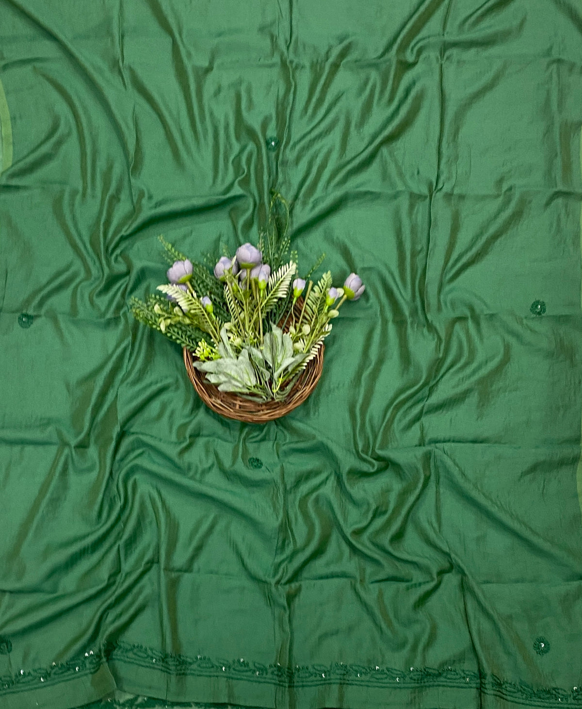 948C Mul Cotton Deep Green Suit Fabric / CKC Mul Cotton