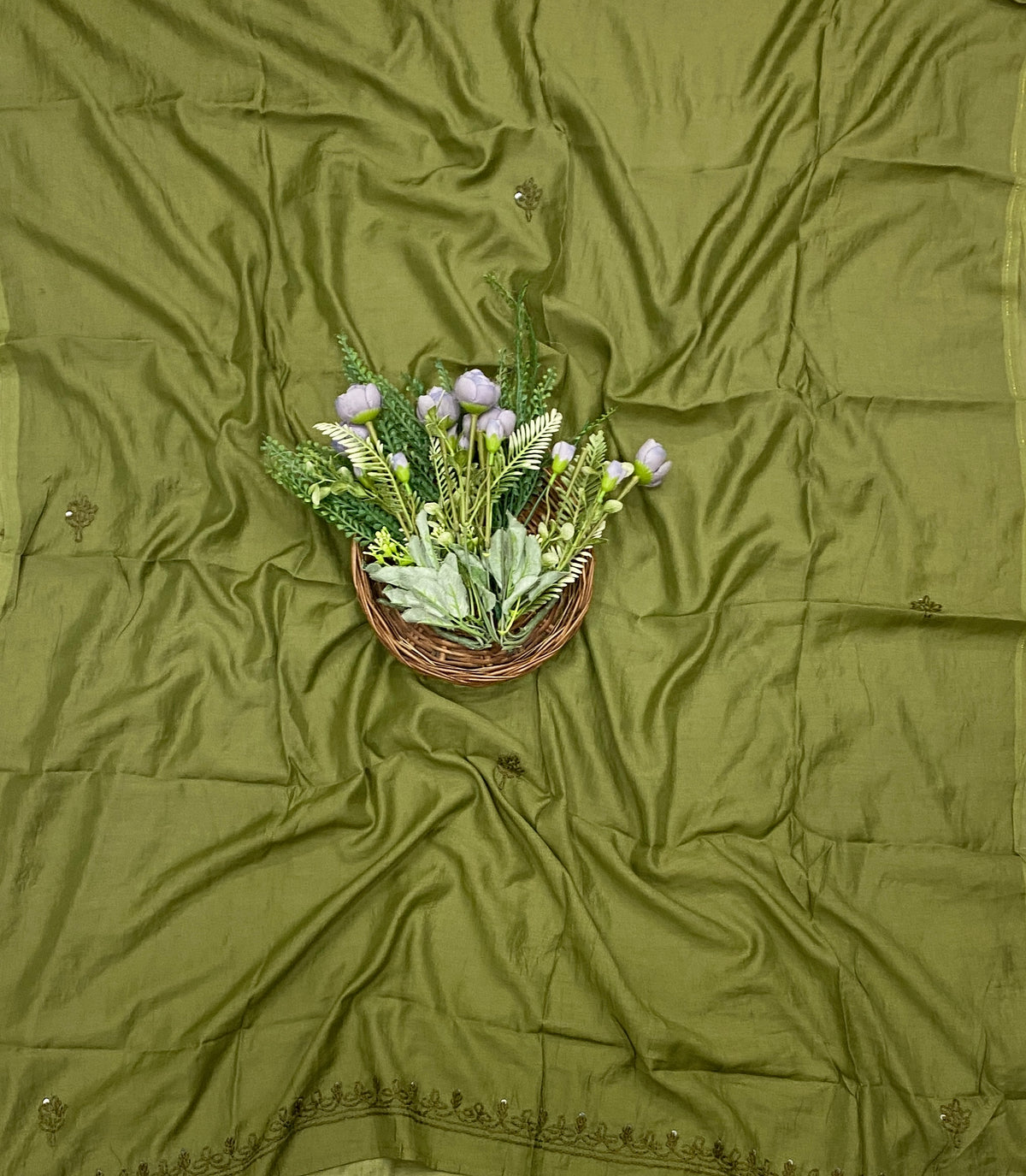 939C Mul Cotton Green Suit Fabric / CKC Mul Cotton