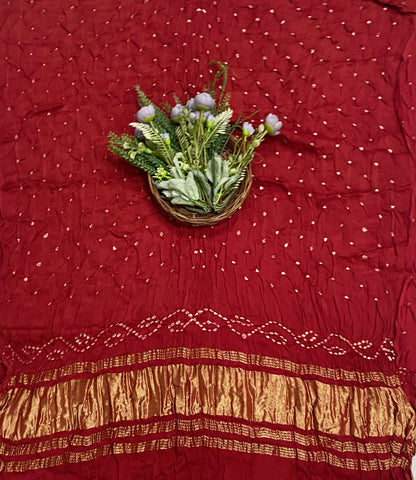 19D Gazi Silk Red Suit Fabric / CKC Banarasi Edit