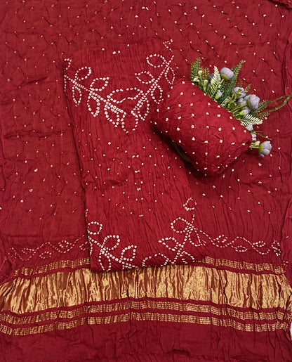 19D Gazi Silk Red Suit Fabric / CKC Banarasi Edit
