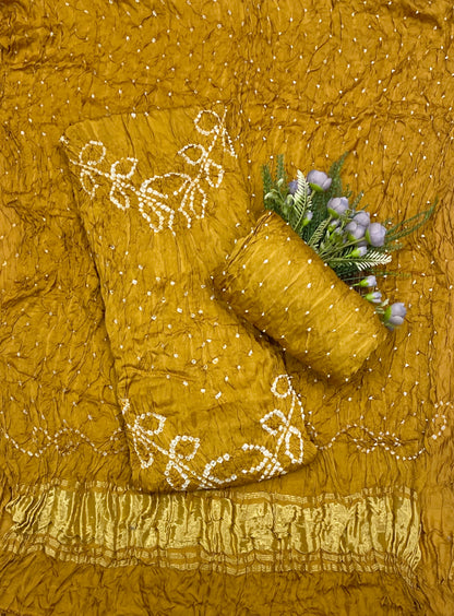 24D Gazi Silk Yellow Suit Fabric / CKC Banarasi Edit