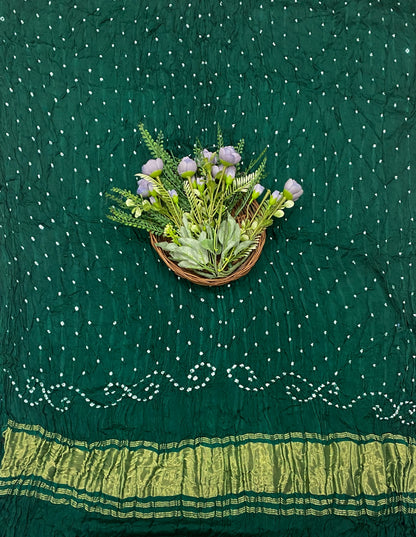 17D Gazi Silk Deep Green Suit Fabric / CKC Banarasi Edit