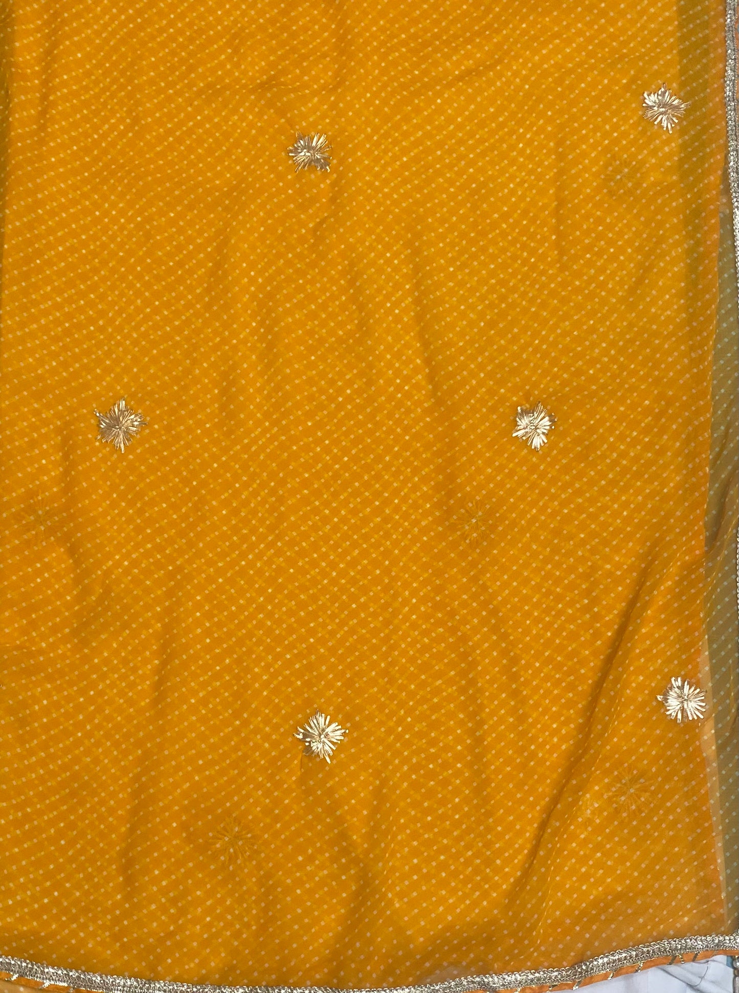 Georgette Mango Yellow Suit Fabric / Festive Vibe