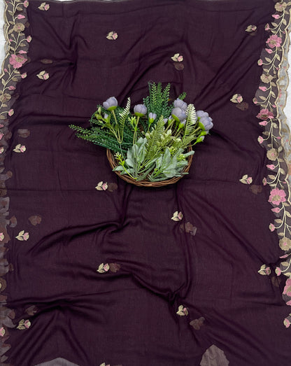 90C Rayon Aari Dark Wine Suit Fabric / CKC Cotton Bazaar