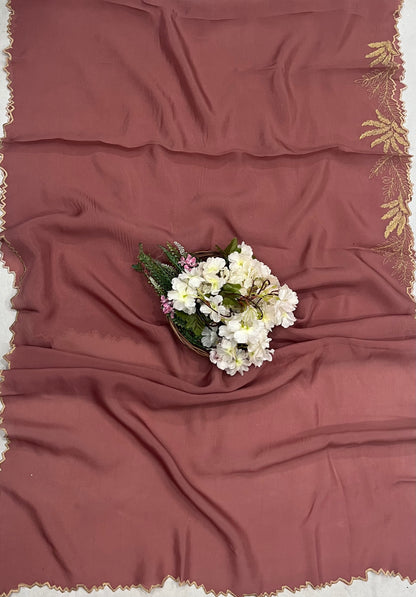 35 A Shimmer Organza Dusty Dark pink c Suit Fabric/ CKC Partywear Collection