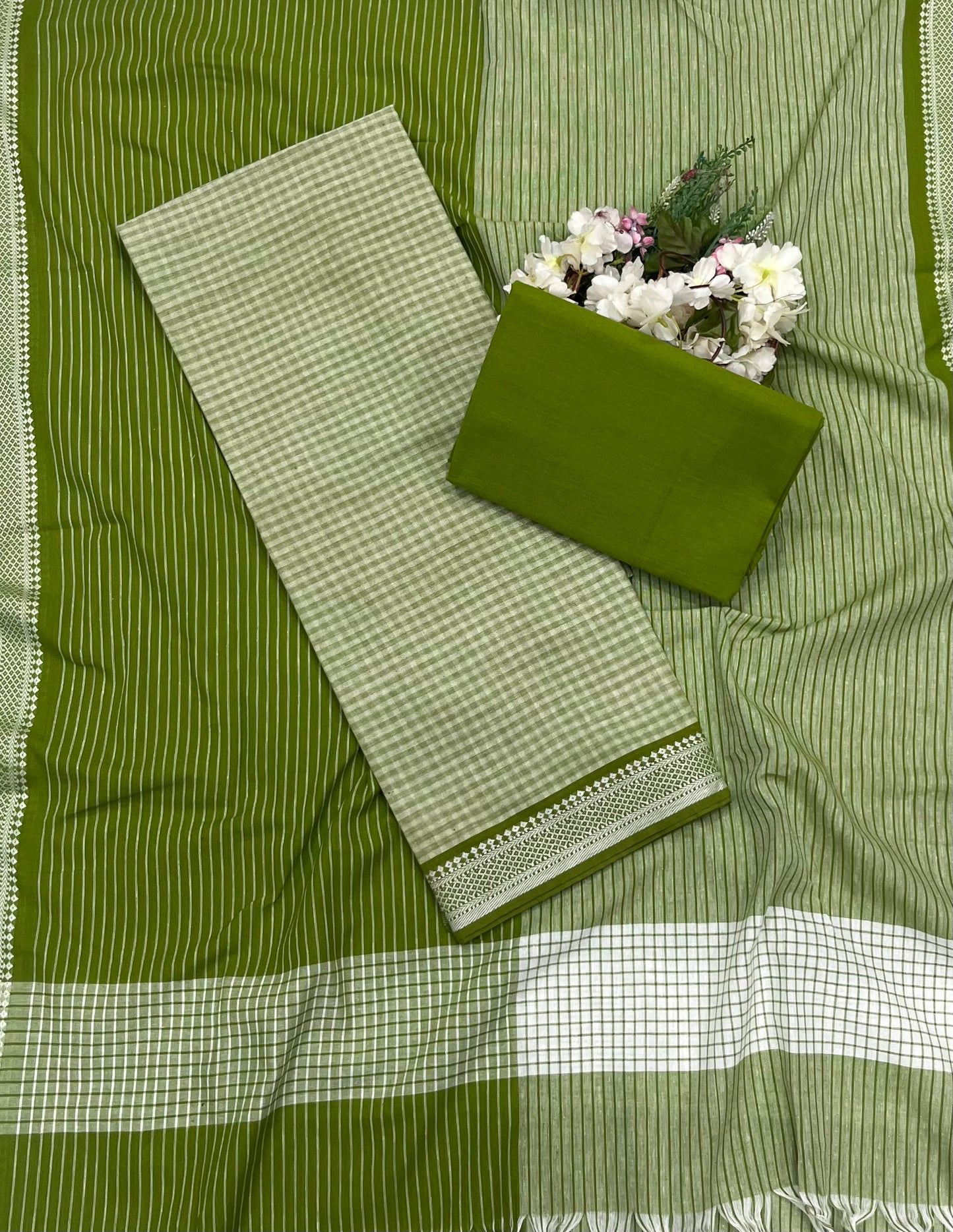 41A Cotton Green Suit Fabric / CKC Cotton Bazaar