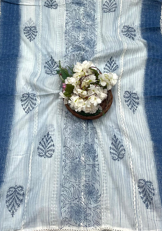 59A Cotton Teal Blue Suit Fabric / CKC Cotton Bazaar