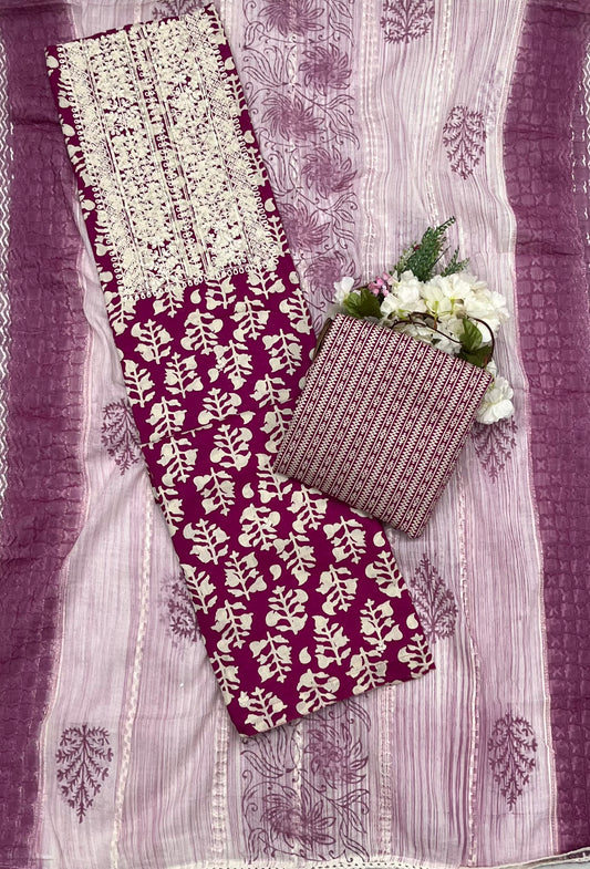 60A Cotton Dark Pink Suit Fabric / CKC Cotton Bazaar