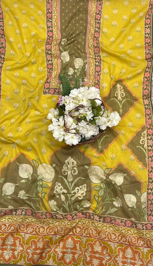 52A Cotton Yellow Suit Fabric / CKC Cotton Bazaar