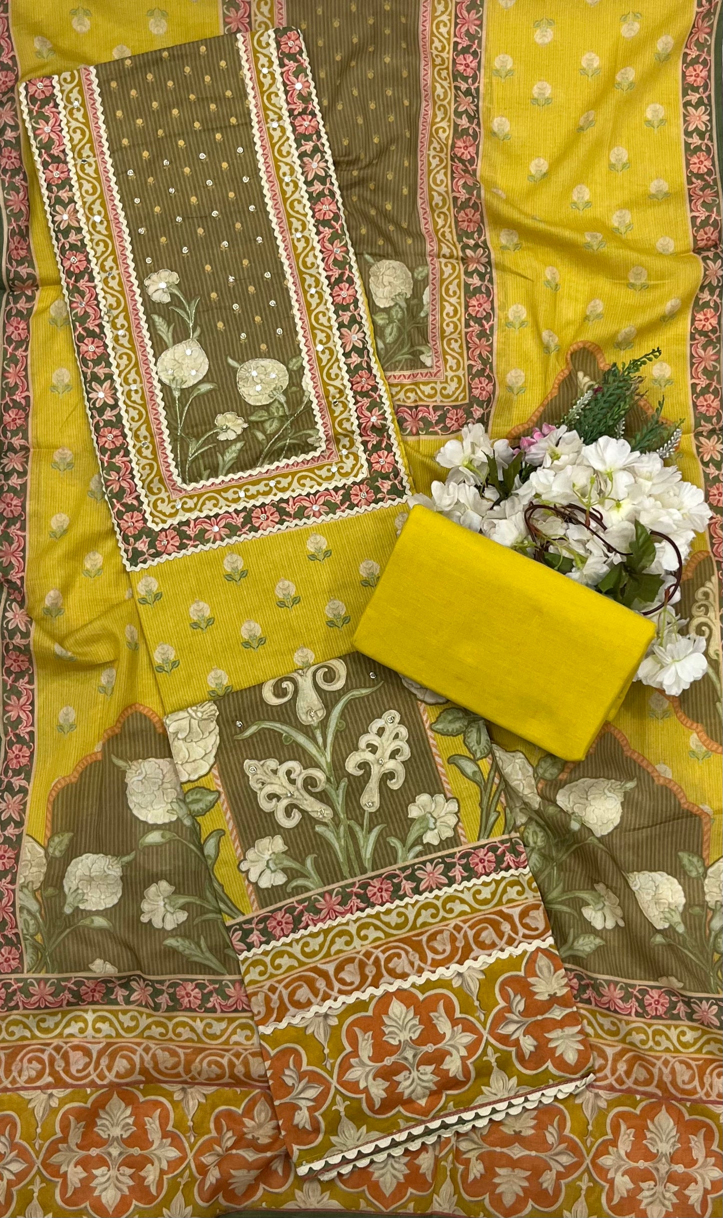 52A Cotton Yellow Suit Fabric / CKC Cotton Bazaar