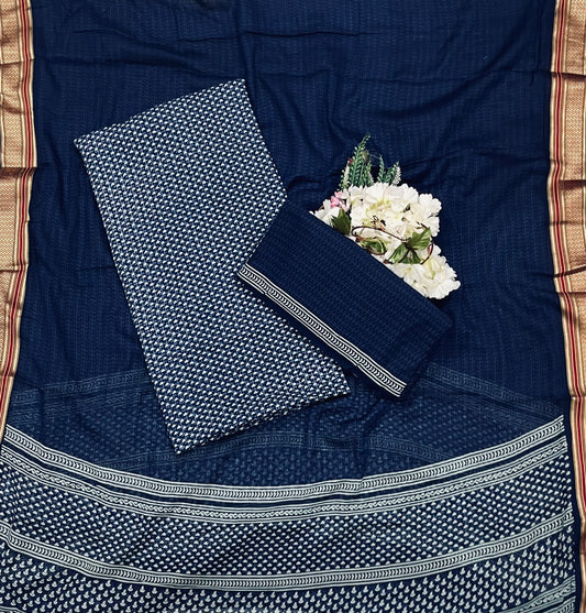 47A Cotton Navy Blue Suit Fabric / CKC Cotton Bazaar
