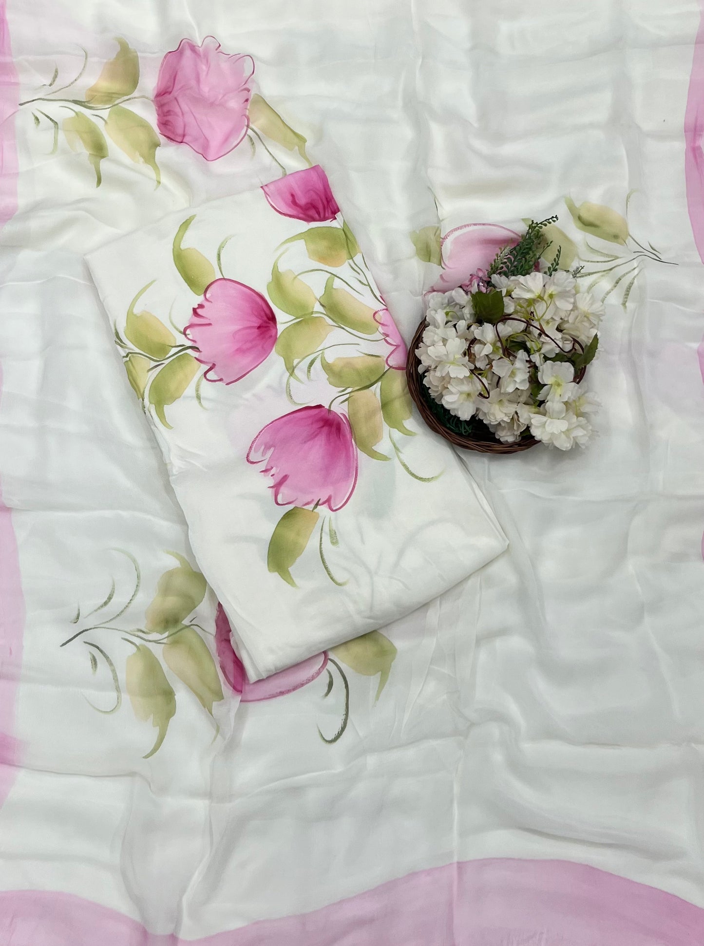 209A Chinon Cream Suit Fabric/ CKC Hand Painted Suits