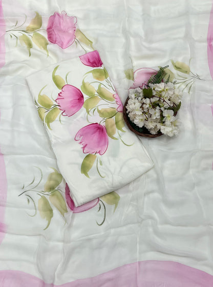 209A Chinon Cream Suit Fabric/ CKC Hand Painted Suits