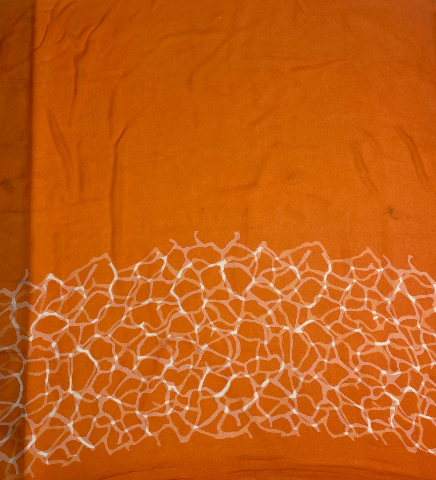 Crepe Orange With White Suit Fabric / Phoolon Ka Ghar
