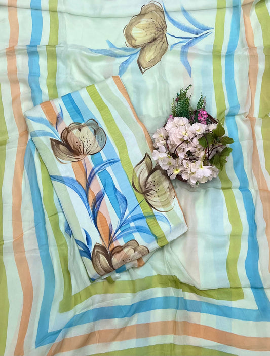 206A Chinon Sea GreenSuit Fabric/ CKC Hand Painted Suits